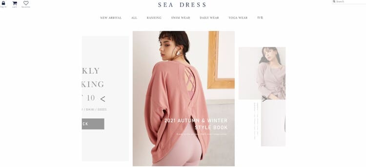 SEA DRESS(シードレス)のサイトTOPキャプチャ画像