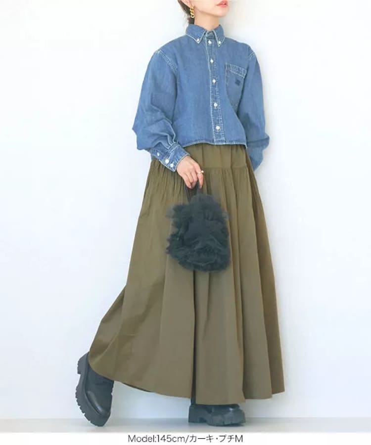 神戸レタス40代低身長に似合うスカートコーデの画像