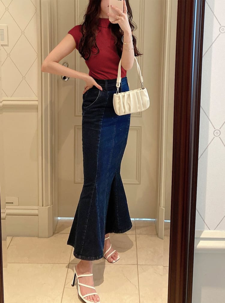 GRLの20代女性向けプチプラなデニムスカートコーデ