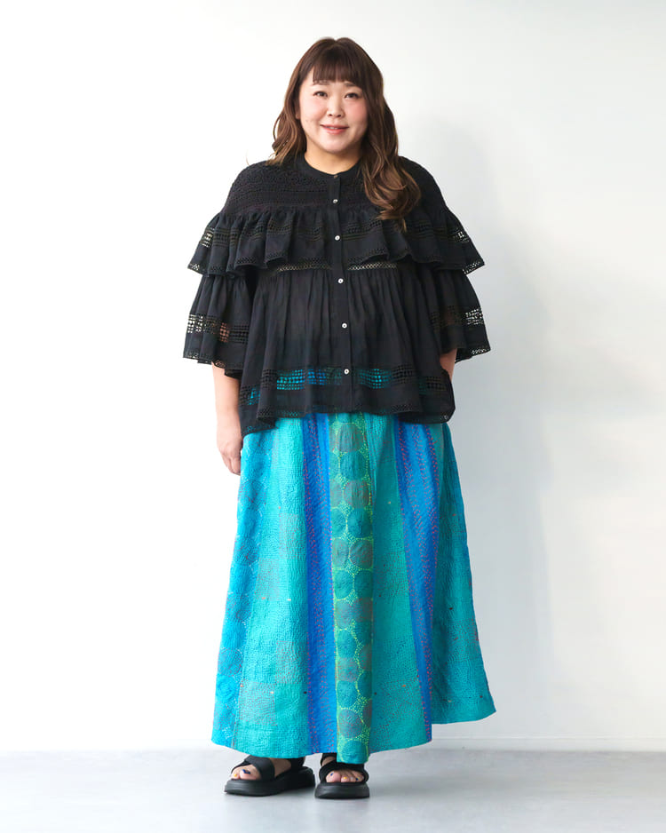 as know as olacaのぽっちゃり女子向けコーデ
