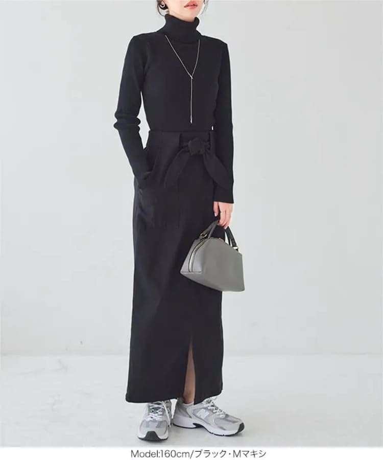 神戸レタスの黒ニットコーデ