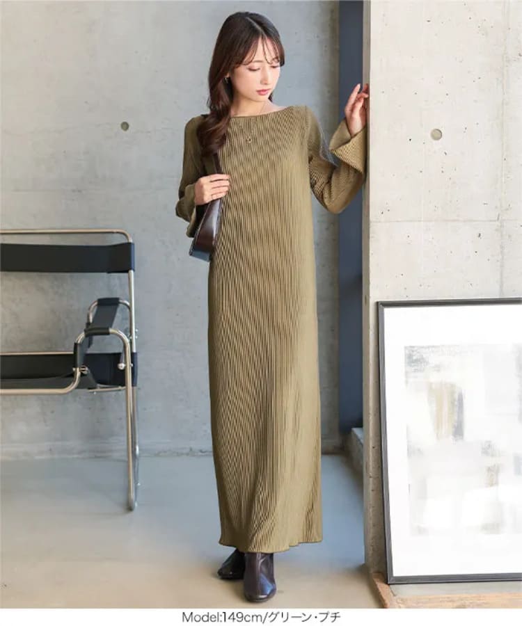 神戸レタスの50代向けグリーンワンピース