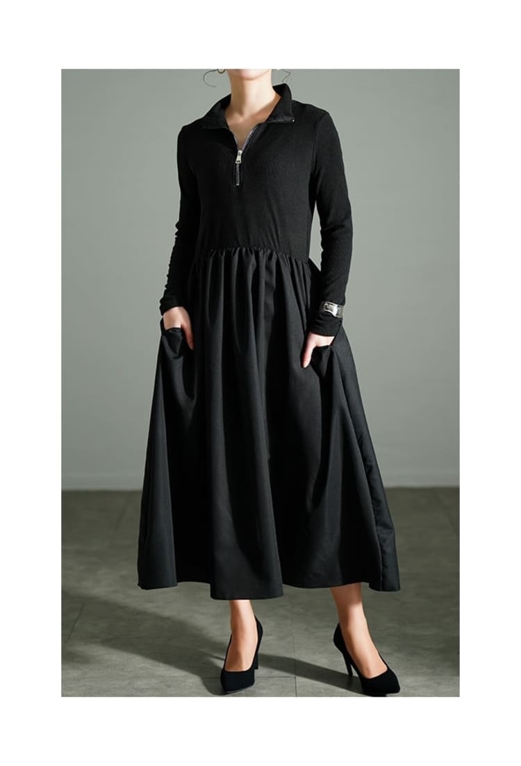 Sawa a la modeの50代向け大人可愛い黒ワンピースコーデ