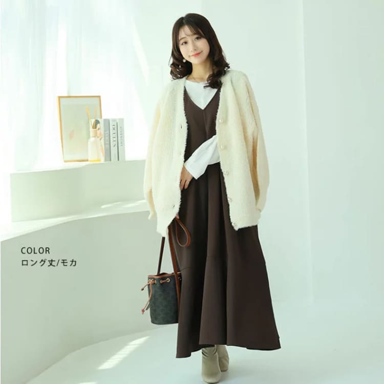 A HAPPY MARILYNのぽっちゃり女子向けモカワンピースコーデ