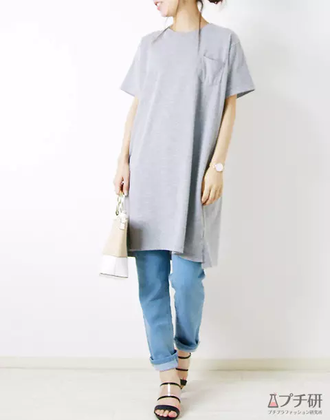 脱 部屋着見え 大人のチュニックコーデはトレンドライクなシルエットに着こなす プチ研 プチプラファッション研究所